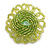 40mm Diameter/Lime Green Glass Bead Daisy Flower Flex Ring/ Size M