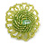 40mm Diameter/Lime Green Glass Bead Daisy Flower Flex Ring/ Size M - view 5
