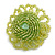 40mm Diameter/Lime Green Glass Bead Daisy Flower Flex Ring/ Size M - view 3