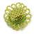 40mm Diameter/Lime Green Glass Bead Daisy Flower Flex Ring/ Size M - view 6