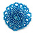 40mm Diameter/Aqua Blue Glass Bead Daisy Flower Flex Ring/ Size M - view 2