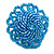 40mm Diameter/Aqua Blue Glass Bead Daisy Flower Flex Ring/ Size M - view 5