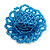 40mm Diameter/Aqua Blue Glass Bead Daisy Flower Flex Ring/ Size M - view 6