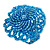 40mm Diameter/Aqua Blue Glass Bead Daisy Flower Flex Ring/ Size M - view 3