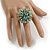 40mm Diameter/Light Blue/Gold/Transparent Acrylic/Glass Bead Daisy Flower Flex Ring - Size M - view 3