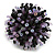 40mm Diameter/ Black/Lavender Acrylic/Glass Bead Daisy Flower Flex Ring - Size M - view 2