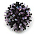 40mm Diameter/ Black/Lavender Acrylic/Glass Bead Daisy Flower Flex Ring - Size M - view 4