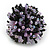 40mm Diameter/ Black/Lavender Acrylic/Glass Bead Daisy Flower Flex Ring - Size M - view 5