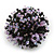 40mm Diameter/ Black/Lavender Acrylic/Glass Bead Daisy Flower Flex Ring - Size M - view 6