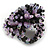 40mm Diameter/ Black/Lavender Acrylic/Glass Bead Daisy Flower Flex Ring - Size M - view 7