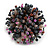 40mm Diameter/Light Pink/Hematite/Brown Acrylic/Glass Bead Daisy Flower Flex Ring - Size M - view 4