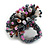40mm Diameter/Light Pink/Hematite/Brown Acrylic/Glass Bead Daisy Flower Flex Ring - Size M - view 7