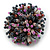 40mm Diameter/Light Pink/Hematite/Brown Acrylic/Glass Bead Daisy Flower Flex Ring - Size M - view 2