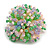 40mm Diameter/ Pink/Green/Lavender Acrylic/Glass Bead Daisy Flower Flex Ring - Size M - view 4