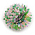 40mm Diameter/ Pink/Green/Lavender Acrylic/Glass Bead Daisy Flower Flex Ring - Size M - view 5