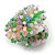 40mm Diameter/ Pink/Green/Lavender Acrylic/Glass Bead Daisy Flower Flex Ring - Size M - view 6