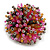 40mm Diameter/Pink/Orange/Hematite Glass Bead Daisy Flower Flex Ring - Size M - view 4