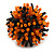40mm Diameter/ Black/Orange Acrylic/Glass Bead Daisy Flower Flex Ring - Size M - view 2