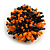 40mm Diameter/ Black/Orange Acrylic/Glass Bead Daisy Flower Flex Ring - Size M - view 5