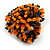 40mm Diameter/ Black/Orange Acrylic/Glass Bead Daisy Flower Flex Ring - Size M - view 6