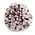 40mm Diameter/Pink/White/Hematite Acrylic/Glass Bead Daisy Flower Flex Ring - Size M - view 5