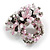 40mm Diameter/Pink/White/Hematite Acrylic/Glass Bead Daisy Flower Flex Ring - Size M - view 7