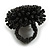 40mm Diameter/ Black Acrylic/Glass Bead Daisy Flower Flex Ring - Size M - view 6