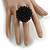 40mm Diameter/ Black Acrylic/Glass Bead Daisy Flower Flex Ring - Size M - view 3