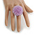 40mm Diameter/ Lavender Acrylic/Glass Bead Daisy Flower Flex Ring - Size M - view 3