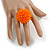 40mm Diameter/ Orange Acrylic/Glass Bead Daisy Flower Flex Ring - Size M - view 3