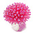 40mm Diameter/ Pink Acrylic/Glass Bead Daisy Flower Flex Ring - Size M