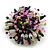 40mm Diameter/Pink/Black/Green Acrylic/Glass Bead Daisy Flower Flex Ring - Size M - view 5