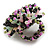 40mm Diameter/Pink/Black/Green Acrylic/Glass Bead Daisy Flower Flex Ring - Size M - view 6