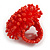 40mm Diameter/ Red Acrylic/Glass Bead Daisy Flower Flex Ring - Size M - view 6