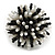 40mm Diameter/ Black/White Acrylic/Glass Bead Daisy Flower Flex Ring - Size M - view 3