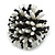 40mm Diameter/ Black/White Acrylic/Glass Bead Daisy Flower Flex Ring - Size M - view 5