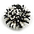 40mm Diameter/ Black/White Acrylic/Glass Bead Daisy Flower Flex Ring - Size M - view 6
