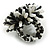 40mm Diameter/ Black/White Acrylic/Glass Bead Daisy Flower Flex Ring - Size M - view 7