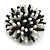 40mm Diameter/ Black/White Acrylic/Glass Bead Daisy Flower Flex Ring - Size M - view 8