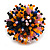 35mm D/Orange/Black/Pink/Blue Acrylic/Glass Bead Daisy Flower Flex Ring - Size M/L - view 2