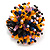 35mm D/Orange/Black/Pink/Blue Acrylic/Glass Bead Daisy Flower Flex Ring - Size M/L - view 4