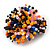 35mm D/Orange/Black/Pink/Blue Acrylic/Glass Bead Daisy Flower Flex Ring - Size M/L - view 5
