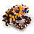 35mm D/Orange/Black/Pink/Blue Acrylic/Glass Bead Daisy Flower Flex Ring - Size M/L - view 7