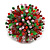 40mm Diameter/Green/Pink/Brown/Red Acrylic/Glass Bead Daisy Flower Flex Ring - Size M - view 2