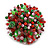 40mm Diameter/Green/Pink/Brown/Red Acrylic/Glass Bead Daisy Flower Flex Ring - Size M - view 4