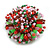 40mm Diameter/Green/Pink/Brown/Red Acrylic/Glass Bead Daisy Flower Flex Ring - Size M - view 5