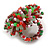 40mm Diameter/Green/Pink/Brown/Red Acrylic/Glass Bead Daisy Flower Flex Ring - Size M - view 6