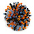 40mm Diameter/Orange/Black/Lilac Glass Bead Daisy Flower Flex Ring - Size S/M - view 6