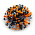 40mm Diameter/Orange/Black/Lilac Glass Bead Daisy Flower Flex Ring - Size S/M - view 5