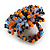 40mm Diameter/Orange/Black/Lilac Glass Bead Daisy Flower Flex Ring - Size S/M - view 4